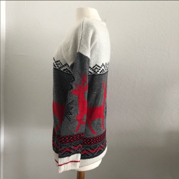 Mossimo Reindeer Christmas Sweater Pullover Crew - Picture 6 of 16